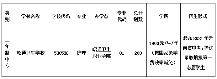 2021昭通卫生职业学院学费多少钱一年-各专业收费标准